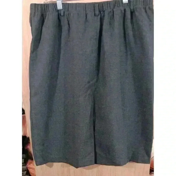 VINTAGE Orvis Skirt Women 20 Gray Polyester A-Line Pull On Elastic Waistband - Picture 4 of 7
